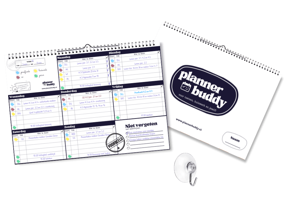Plannerbuddy huiswerkplanner blauw neutraal puber
