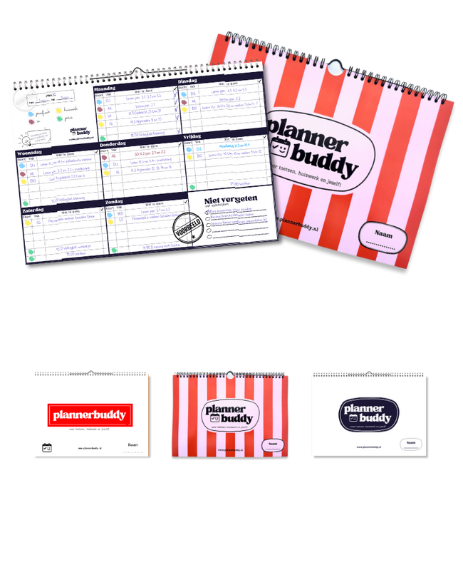 Huiswerkplanner studieplanner plannerbuddy mobiel Huiswerkplanner studieplanner plannerbuddy vierkant