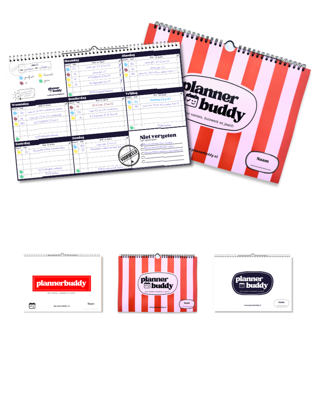 Huiswerkplanner studieplanner plannerbuddy vierkant
