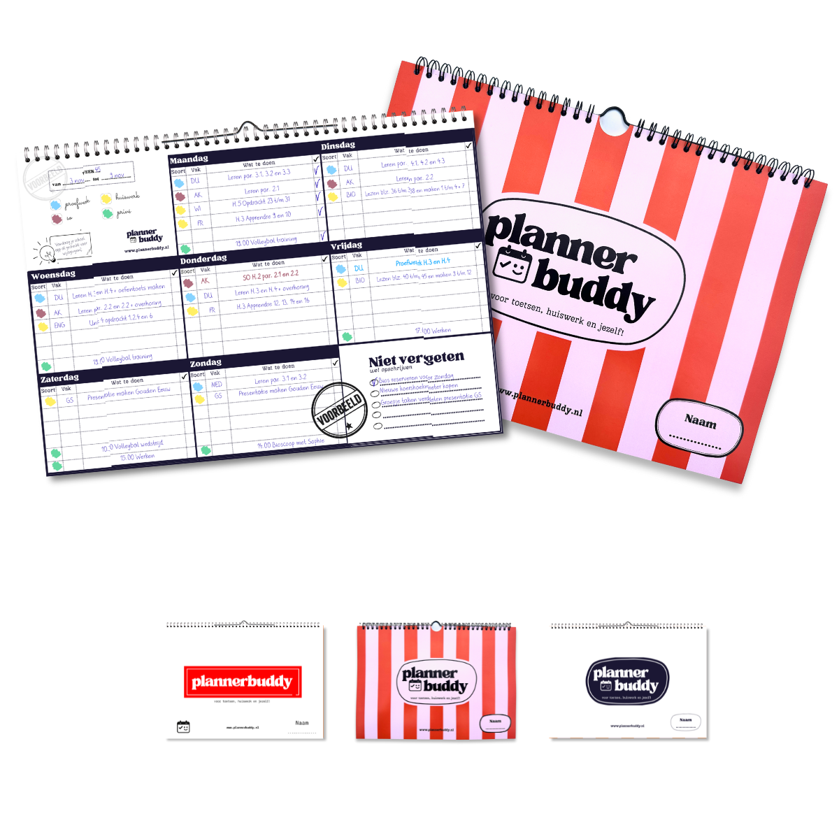 Huiswerkplanner studieplanner plannerbuddy vierkant Huiswerkplanner studieplanner plannerbuddy def